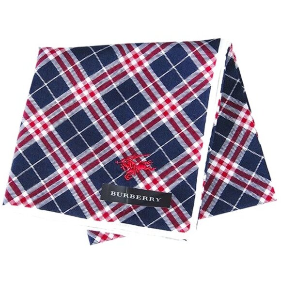 🆕Burberry RARE Plaid Handkerchief/ Scarf/ Twilly/ Hair Tie/ Bandana/ Ascot - Picture 1 of 9